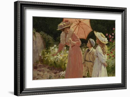 A Lady with a Parasol Showing How to Make a Strawberry Barrel-Percy Tarrant-Framed Giclee Print