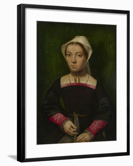 A Lady with a Rosary, C. 1550-Catharina, van Hemessen-Framed Giclee Print