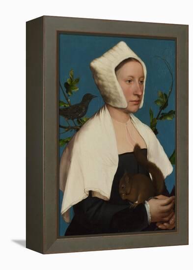 A Lady with a Squirrel and a Starling (Anne Lovell), C. 1527-Hans Holbein the Younger-Framed Premier Image Canvas