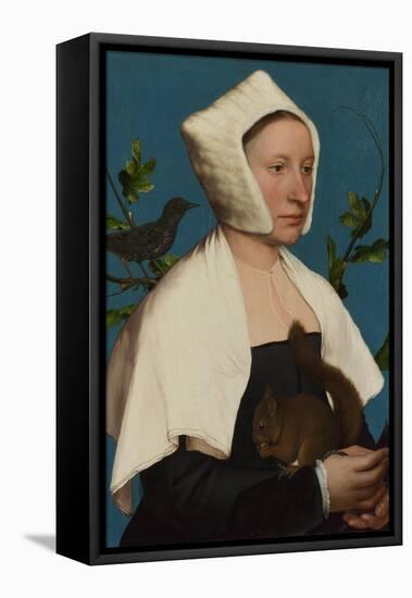 A Lady with a Squirrel and a Starling (Anne Lovell), C. 1527-Hans Holbein the Younger-Framed Premier Image Canvas