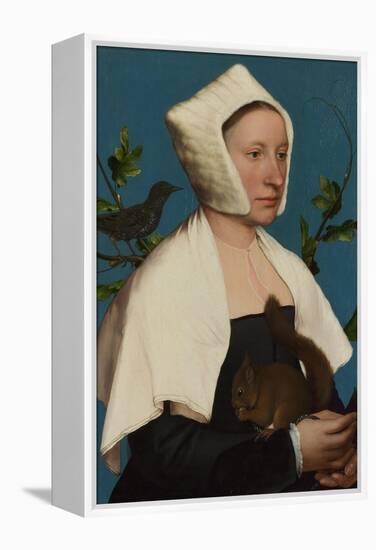 A Lady with a Squirrel and a Starling (Anne Lovell), C. 1527-Hans Holbein the Younger-Framed Premier Image Canvas