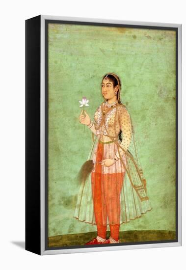 A Lady with Flower and Fly Whisk, C.1630-null-Framed Premier Image Canvas