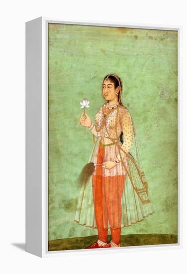 A Lady with Flower and Fly Whisk, C.1630-null-Framed Premier Image Canvas