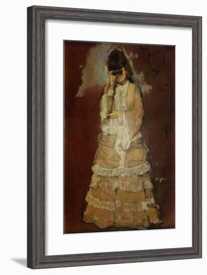 A Lady with Lorgnette-Edgar Degas-Framed Collectable Print