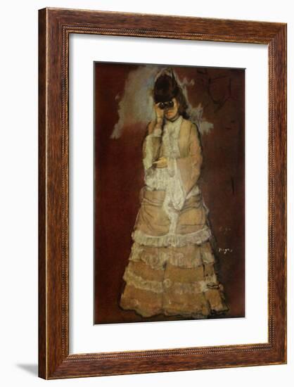 A Lady with Lorgnette-Edgar Degas-Framed Collectable Print