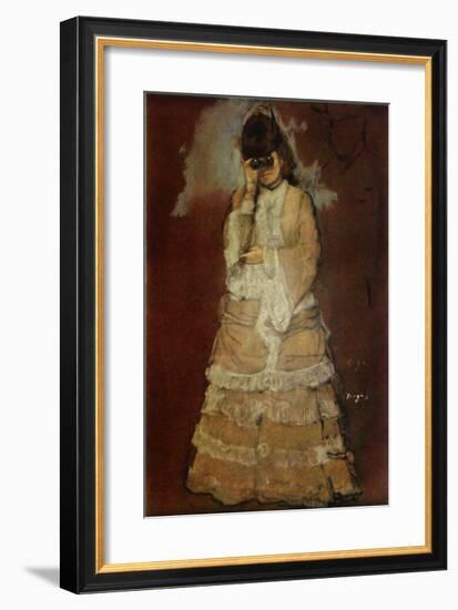 A Lady with Lorgnette-Edgar Degas-Framed Collectable Print