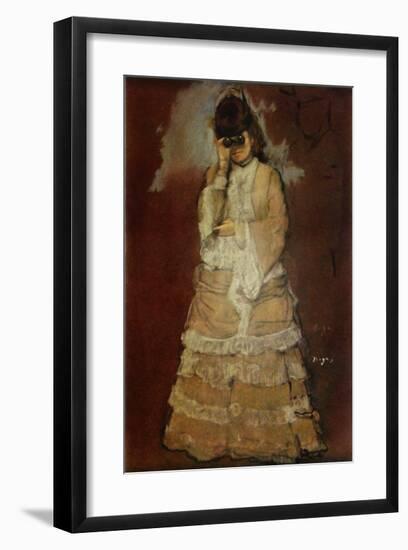 A Lady with Lorgnette-Edgar Degas-Framed Collectable Print