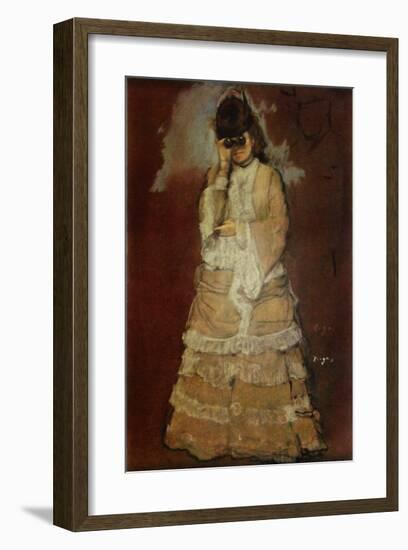 A Lady with Lorgnette-Edgar Degas-Framed Collectable Print