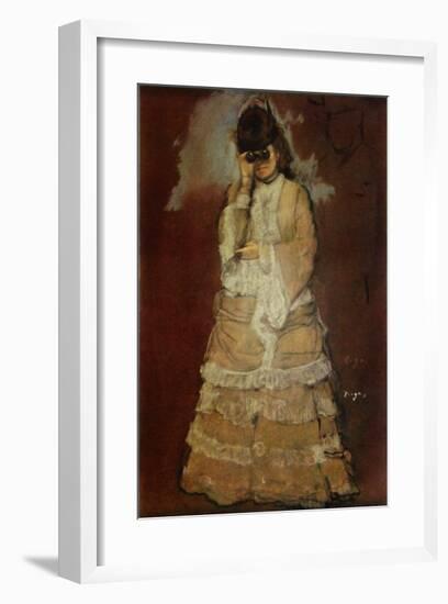 A Lady with Lorgnette-Edgar Degas-Framed Collectable Print