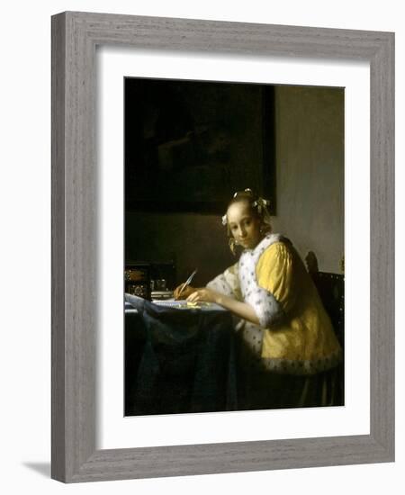 A Lady Writing a Letter-Johannes Vermeer-Framed Giclee Print