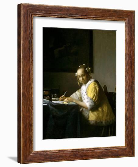 A Lady Writing a Letter-Johannes Vermeer-Framed Giclee Print