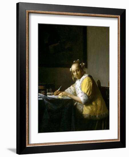 A Lady Writing a Letter-Johannes Vermeer-Framed Giclee Print