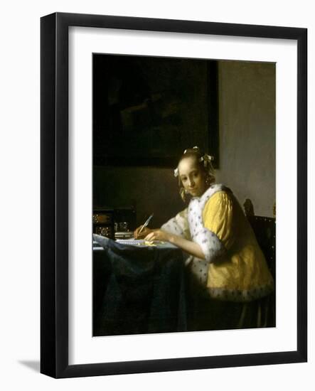 A Lady Writing a Letter-Johannes Vermeer-Framed Giclee Print