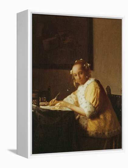 A Lady Writing, about 1665-Johannes Vermeer-Framed Premier Image Canvas
