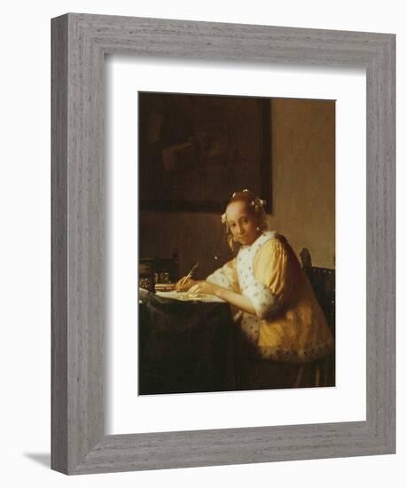 A Lady Writing, about 1665-Johannes Vermeer-Framed Giclee Print