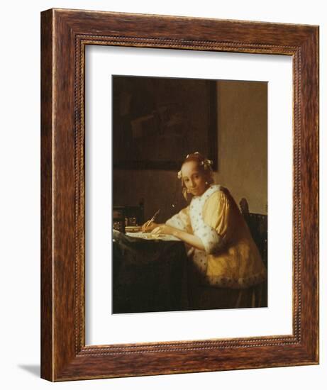 A Lady Writing, about 1665-Johannes Vermeer-Framed Giclee Print