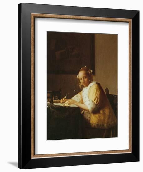 A Lady Writing, about 1665-Johannes Vermeer-Framed Giclee Print