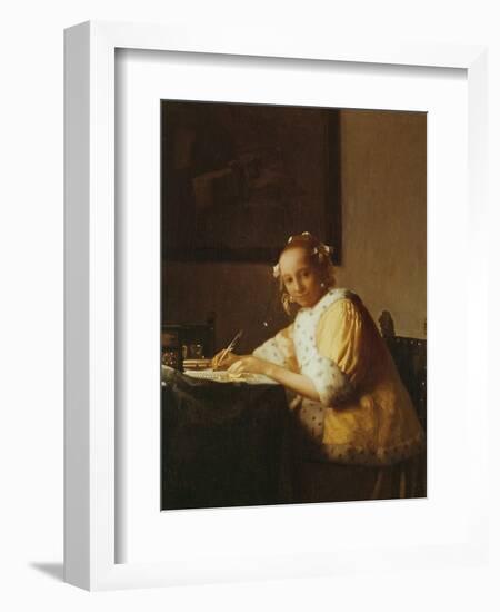 A Lady Writing, about 1665-Johannes Vermeer-Framed Giclee Print