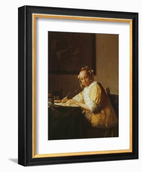 A Lady Writing, about 1665-Johannes Vermeer-Framed Giclee Print