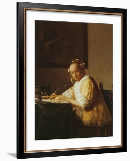 A Lady Writing, about 1665-Johannes Vermeer-Framed Giclee Print