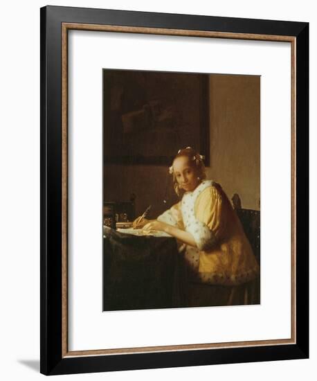 A Lady Writing, about 1665-Johannes Vermeer-Framed Giclee Print