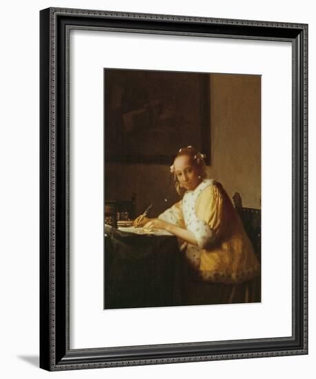 A Lady Writing, about 1665-Johannes Vermeer-Framed Giclee Print