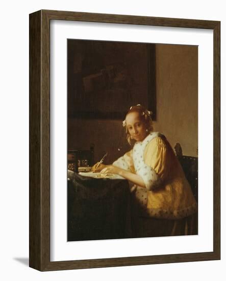 A Lady Writing, about 1665-Johannes Vermeer-Framed Giclee Print
