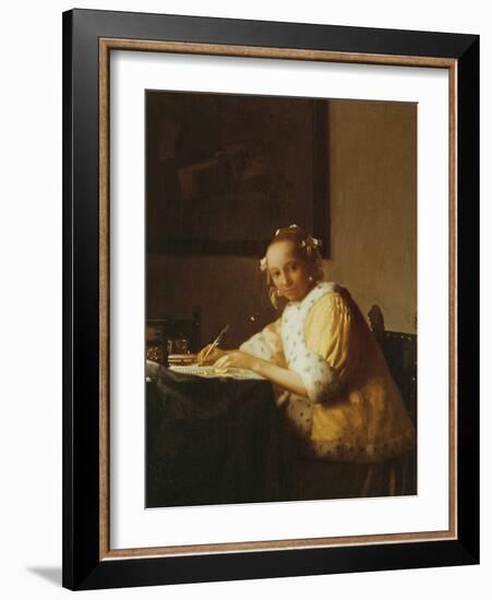 A Lady Writing, about 1665-Johannes Vermeer-Framed Giclee Print