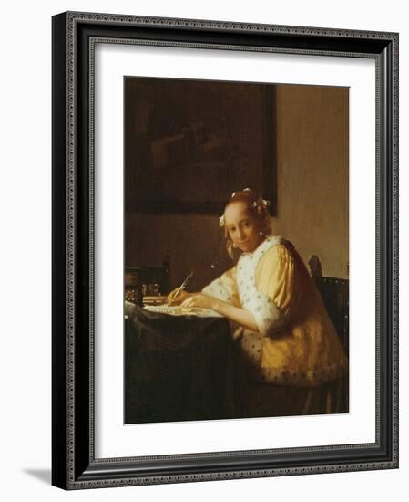 A Lady Writing, about 1665-Johannes Vermeer-Framed Giclee Print