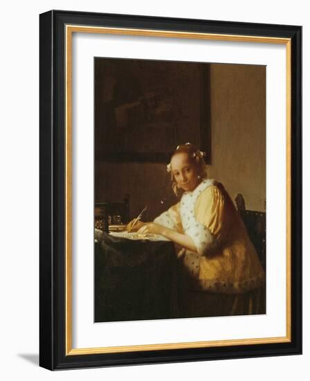 A Lady Writing, about 1665-Johannes Vermeer-Framed Giclee Print