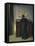 A Lady Writing at Her Desk-Vilhelm Hammershoi-Framed Premier Image Canvas