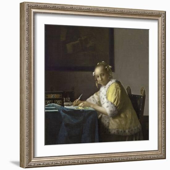 A Lady Writing, C. 1665-Johannes Vermeer-Framed Giclee Print