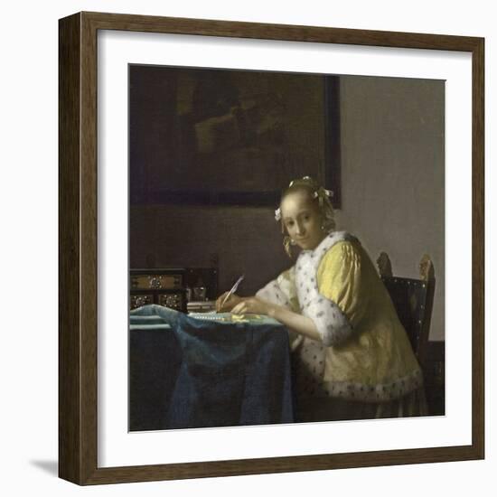 A Lady Writing, C. 1665-Johannes Vermeer-Framed Giclee Print