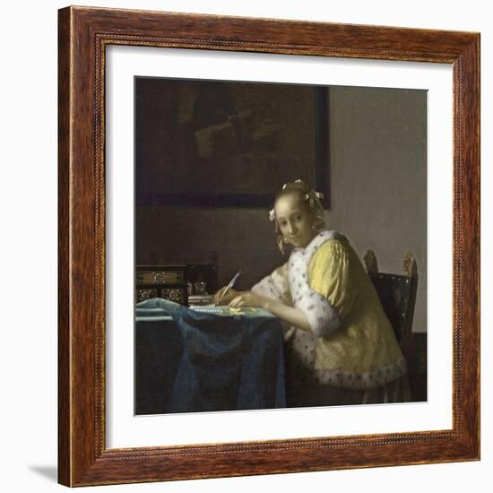 A Lady Writing, C. 1665-Johannes Vermeer-Framed Giclee Print