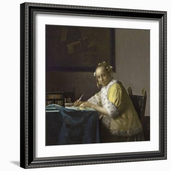 A Lady Writing, C. 1665-Johannes Vermeer-Framed Giclee Print