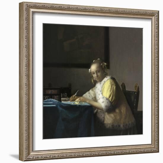 A Lady Writing, C. 1665-Johannes Vermeer-Framed Art Print