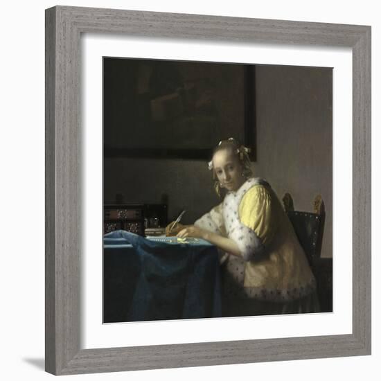 A Lady Writing, C. 1665-Johannes Vermeer-Framed Art Print