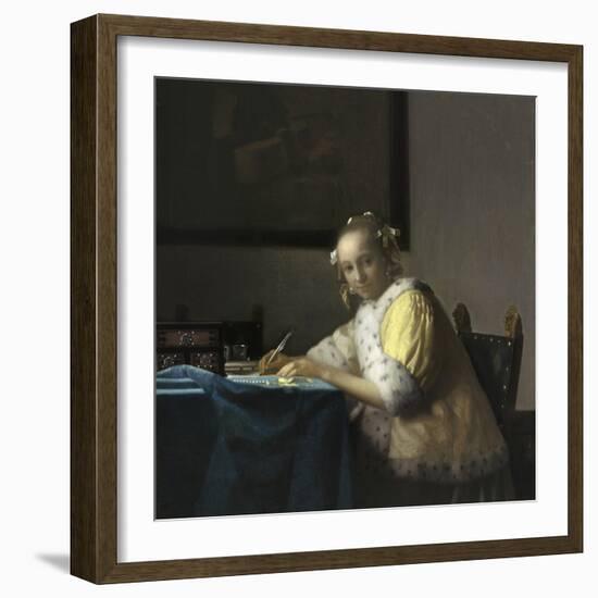 A Lady Writing, C. 1665-Johannes Vermeer-Framed Art Print