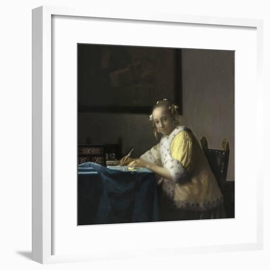 A Lady Writing, C. 1665-Johannes Vermeer-Framed Art Print