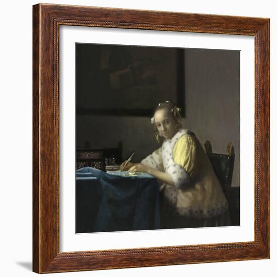 A Lady Writing, C. 1665-Johannes Vermeer-Framed Art Print