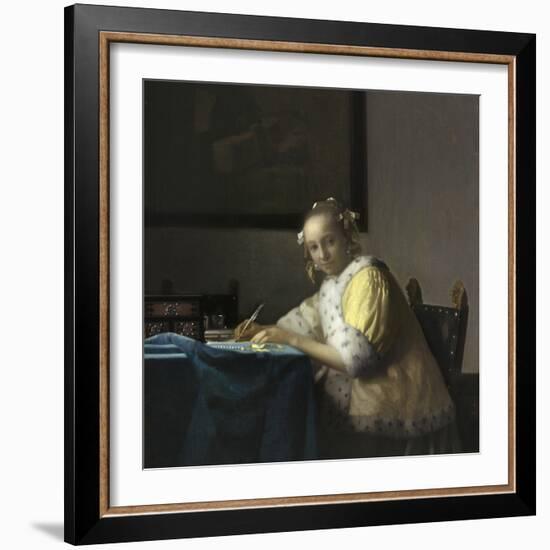 A Lady Writing, C. 1665-Johannes Vermeer-Framed Art Print