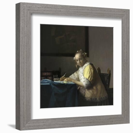 A Lady Writing, C. 1665-Johannes Vermeer-Framed Art Print