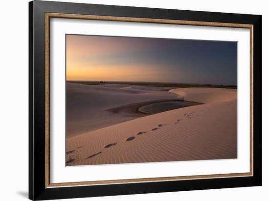 A Lagoon at Sunset in the Sand Dunes in Brazil's Lencois Maranhenses National Park-Alex Saberi-Framed Photographic Print