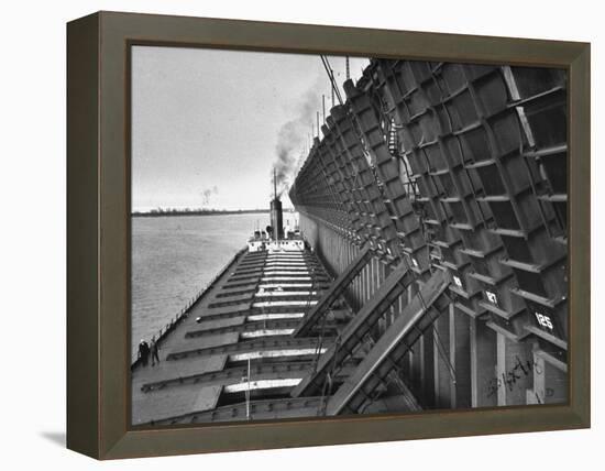 A Lake Freighter Loading Up Ore-Carl Mydans-Framed Premier Image Canvas