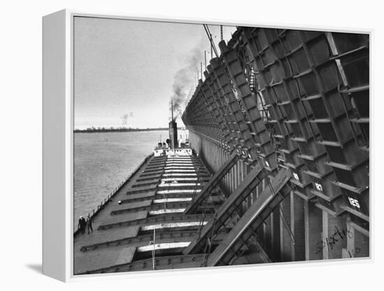 A Lake Freighter Loading Up Ore-Carl Mydans-Framed Premier Image Canvas