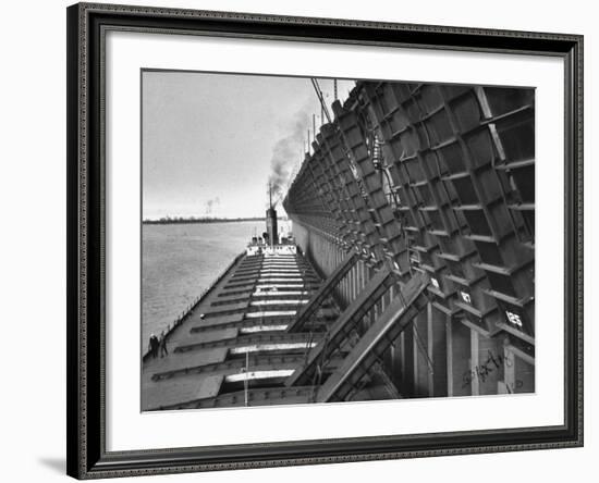 A Lake Freighter Loading Up Ore-Carl Mydans-Framed Premium Photographic Print