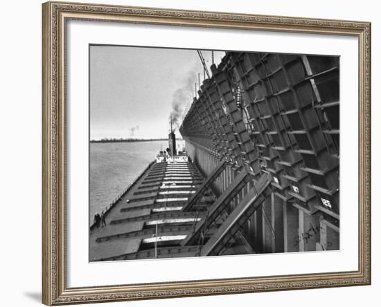 A Lake Freighter Loading Up Ore-Carl Mydans-Framed Premium Photographic Print