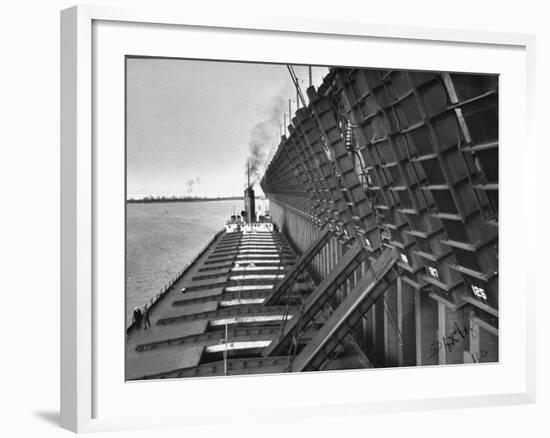 A Lake Freighter Loading Up Ore-Carl Mydans-Framed Premium Photographic Print