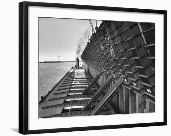 A Lake Freighter Loading Up Ore-Carl Mydans-Framed Premium Photographic Print