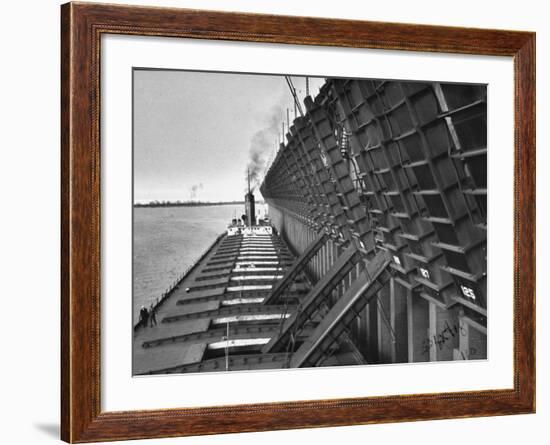 A Lake Freighter Loading Up Ore-Carl Mydans-Framed Premium Photographic Print